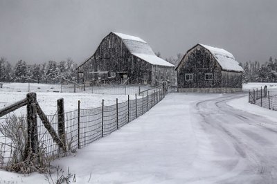 Barns In Snowfall 20111228