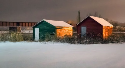 Boathouses On A Winter Night 20120106