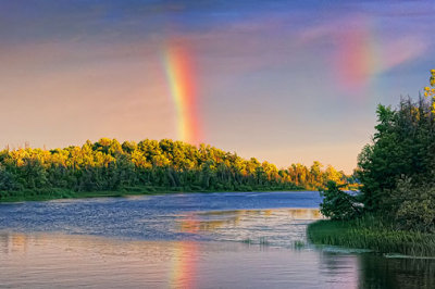 Rideau River Rainbow At Sunset 01342