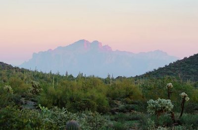 Superstition Mountain In Smog 80043
