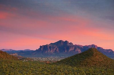 Superstition Mountain At Sunset 80162