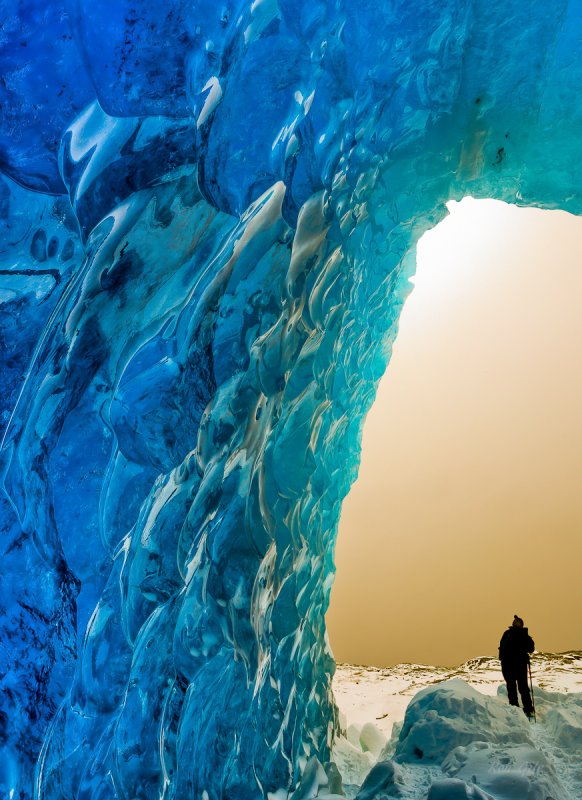 Explorer inside an icecave  Mendenhall Lake-.jpg