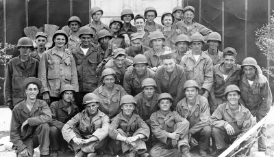 Mack Hall - 1st row far right kneeling - Army Philippines 1945