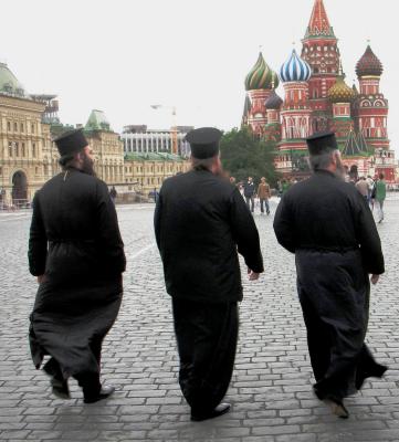 Russian Orthodox Priests in Red Square