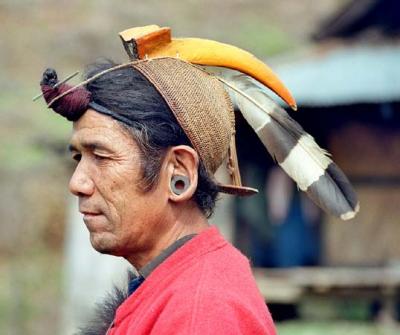 Nyishi with typical hornbill cap