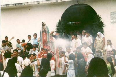 Mother Mary in a  procession in Guatemala