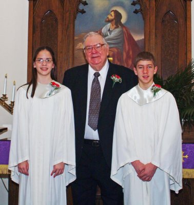 The Confirmands With Pastor and Teacher Bob Grupp