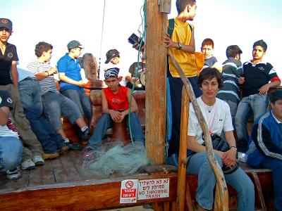 Student Trip to the Sea of Galilee- on the boat