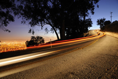 The steep and winding Sierra Road