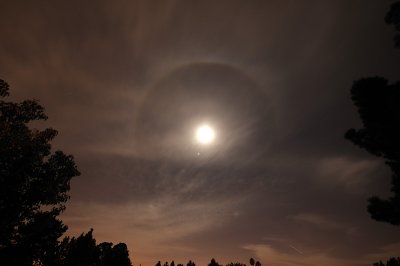 A Moon Halo and bright Jupiter