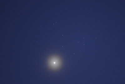 Venus and the Pleiades Star cluster
