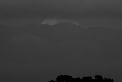 Blue Moon rising behind Lick Observatory