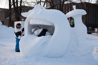 Sculpture sur neige