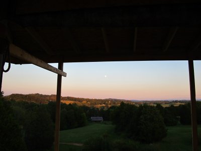 The moon is up early these days
