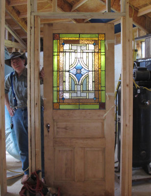 My bedroom door, stripped and ready to stain