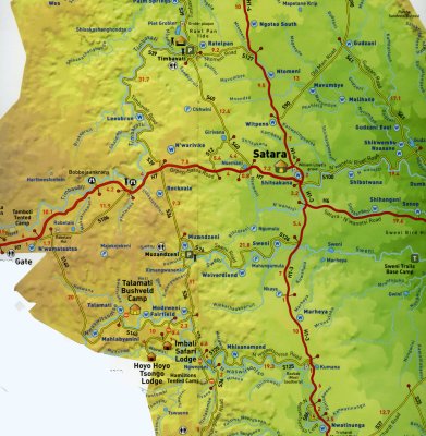 Satara area map (Kruger Park)