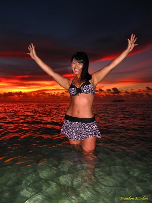 Guam Sunset Girls...and having fun...