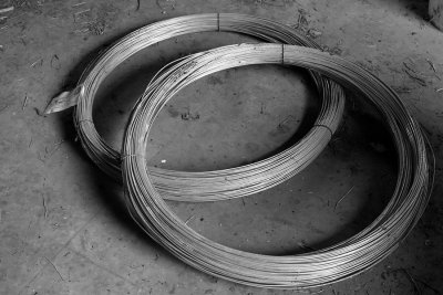 wire rolls in the shed