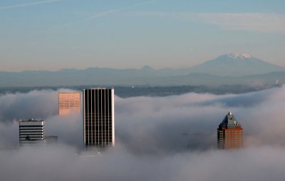 Foggy Day in downtown Portland