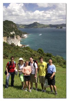 Hikers to Cathedral Cove