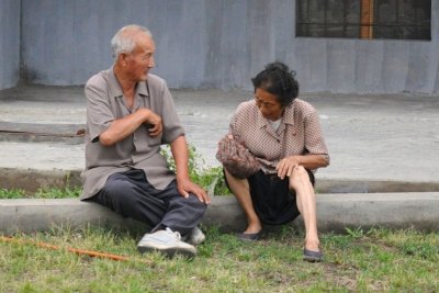 old couple in Pyongyang NKorea