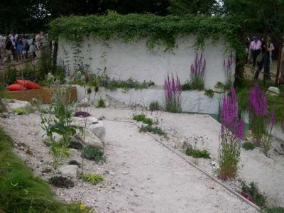 Chalk Pit Garden- nice garden- great colour pink against the white