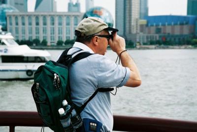 Dad capturing the Pudong skyline