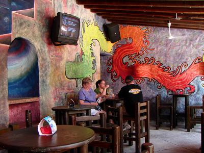 The exterior bar courtyard