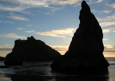 Monolith in the sunset