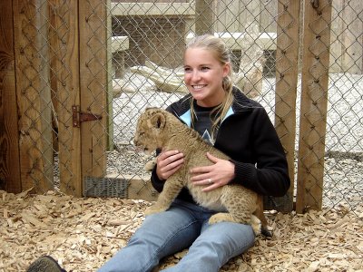 Julielyn and the lion cub