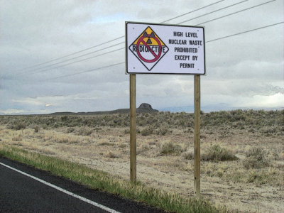 Roadside sign in Paiute Land