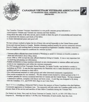 Canadian Vietnam Veterans info