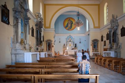 Inside the church
