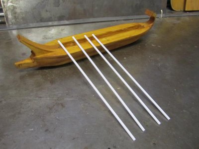 shellac hull with thick oars