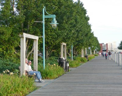 burlington harbor-walkway with swings