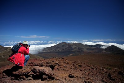 Photographing the cinder desert at Haleakala summit