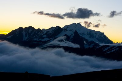 First light over Cordillera La Paz