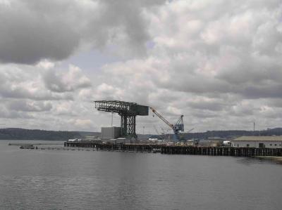 the shipyard and the hammerhead crane that used to lift battleship turrets