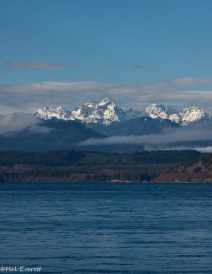 Olympic Mountains over Hood Canal (actually a natural fjord, not a manmade canal)