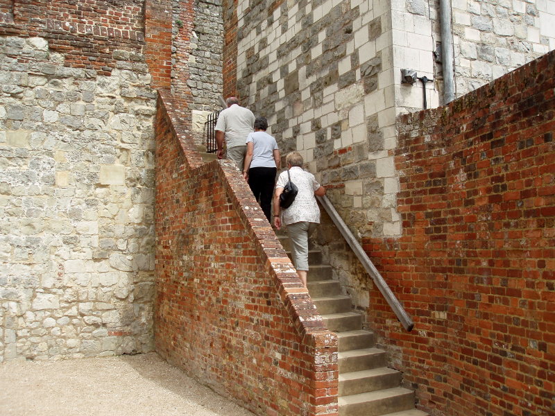 Off to the top of the tower at Farnham Castle