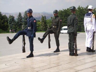 Young soldiers changing guard at Ataturk's mausoleum