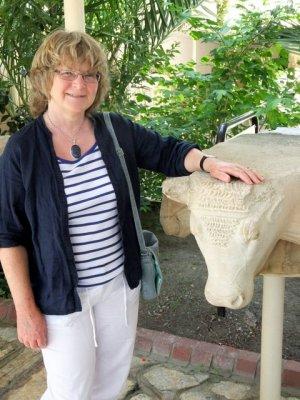 Ephesus Museum - Joyce with curly headed bull