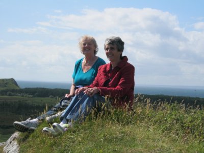 Nan and Helen on top of the Tor