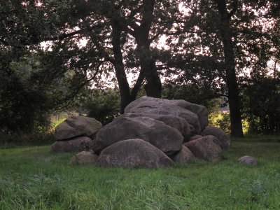 Megalithic tombe, Dolmen Hunebed D16 near Looner diep, Drenthe Netherlands