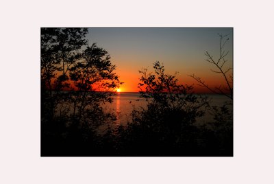 Matted Sunset Lake Michigan