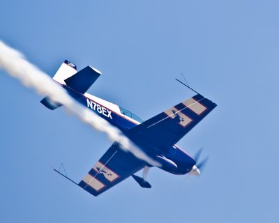 Blue stunt plane