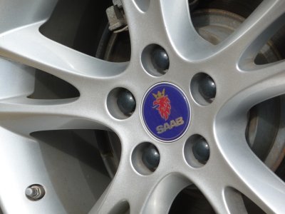 Auto hubcap up close