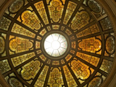 Painted glass ceiling