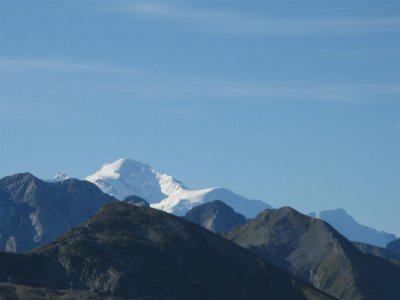 Op de col voor het eerste zicht op Mont Blanc