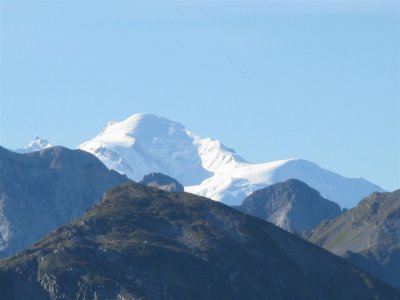 Op de col voor het eerste zicht op Mont Blanc